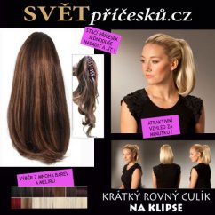 Krátký rovný culík na klipse - příčesek