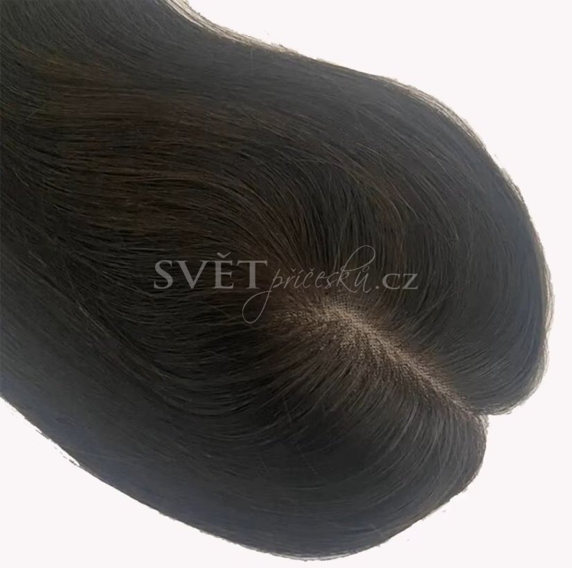 Topper tupé na monofilu s pěšinkou a velkou základnou - barva 1B