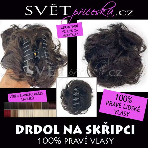 Příčesek drdol na skřipci z pravých vlasů