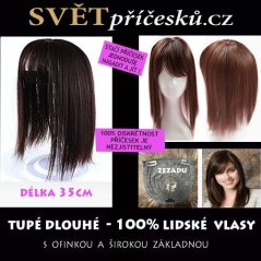 Tupé pro dlouhé vlasy, délka 35cm - pravé vlasy