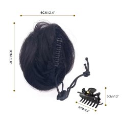 Příčesek malý drdol na klipse -  lidské vlasy - rozměry