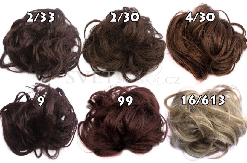 XL drdol jako gumička - extra velký a hustý příčesek - Barva: #33 - rudohnědá