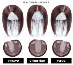Tupé příčesek bez ofiny - pěšinka uprostřed, vpravo, vlevo