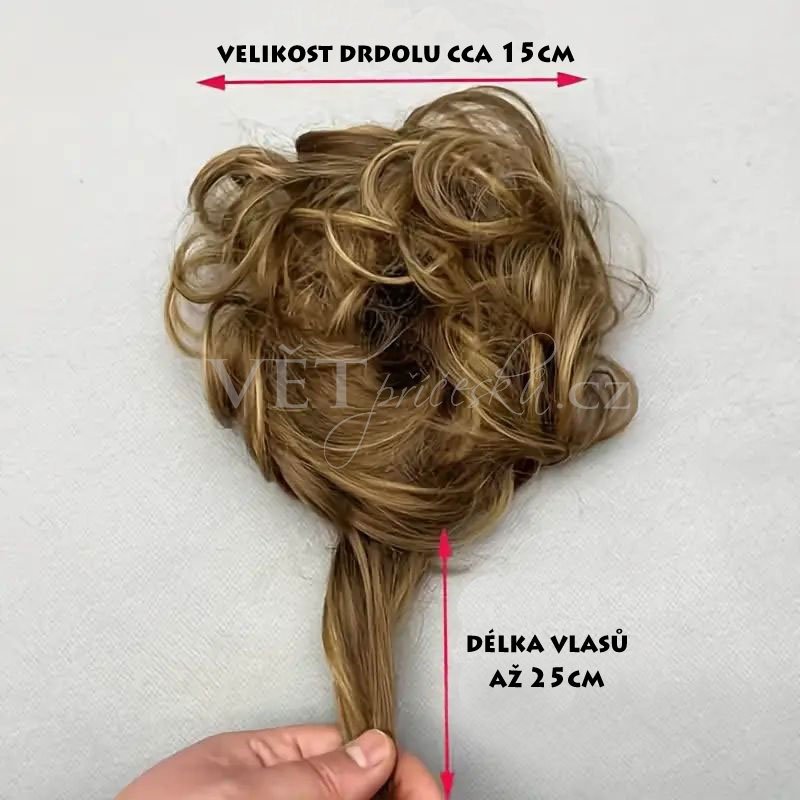 Luxusní velký drdol příčesek z pravých vlasů - detail