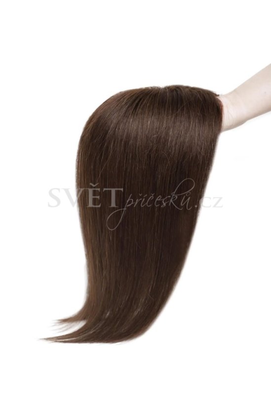 Premiový topper - pravé vlasy - barva hnědá 2