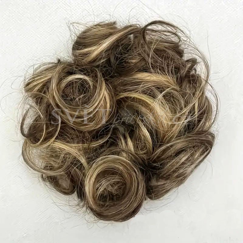 Luxusní velký drdol příčesek z pravých vlasů - melír blond hnědá(4/613)