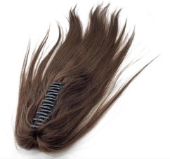 Příčesek rovný culík na skřipci z pravých vlasů - hnědá 4 Příčesek rovný culík na skřipci z pravých vlasů - hnědá 4