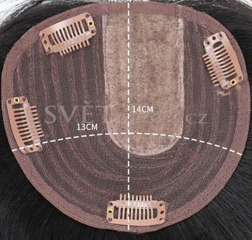 Tupé příčesek bez ofiny - zezadu uchycení na clip in sponky