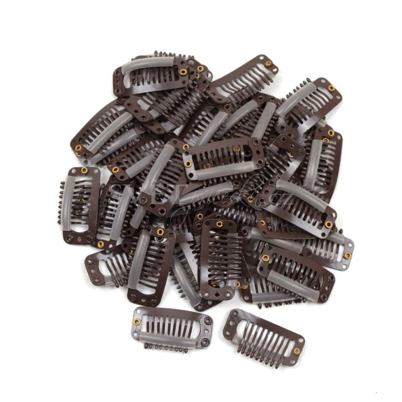 Clip in sponka - tmavě hnědá