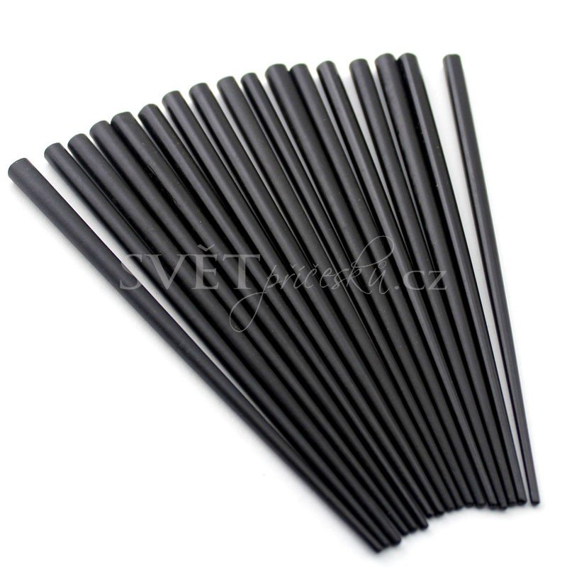 Vlasová jehlice - tyčinka - dřevěná - Barva: #1 - černá jako uhel