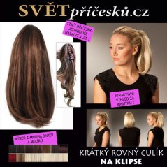 Krátký rovný culík na klipse - příčesek