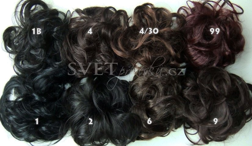 XL drdol jako gumička - extra velký a hustý příčesek - Barva: #33 - rudohnědá