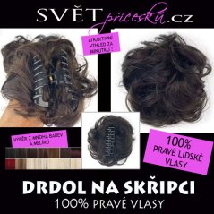 Příčesek drdol na skřipci z pravých vlasů
