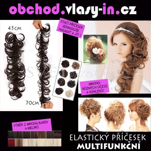 Elastický příčesek k vytvoření různých účesů - Barva: #12/613 - světlounce hnědá/plavá blond