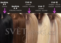 Bohaté dlouhé tupé - vzorník barev - topper - pravé vlasy Bohaté dlouhé tupé - vzorník barev - topper - pravé vlasy