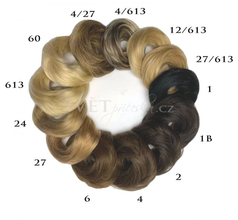 Vzorník barev příčesků gumička