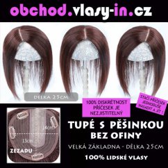 Tupé příčesek bez ofinky - delší vlasy