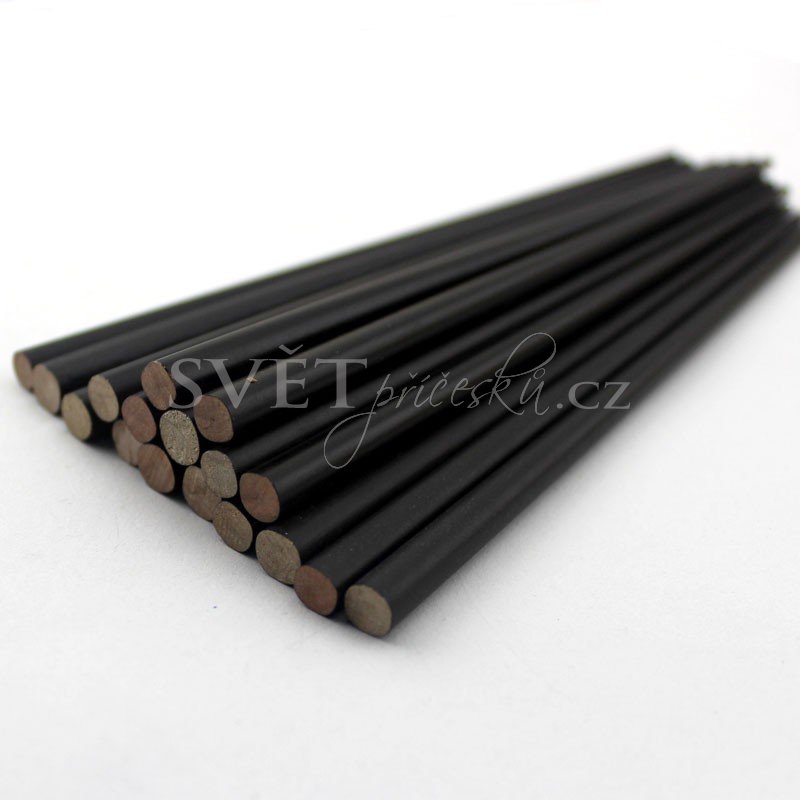 Vlasová jehlice - tyčinka - dřevěná - Barva: #1 - černá jako uhel