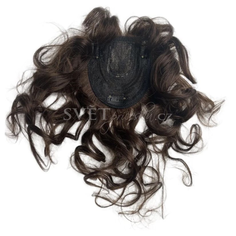 Tupé topper zezadu - vlnité vlasy - délka 35cm - barva 2