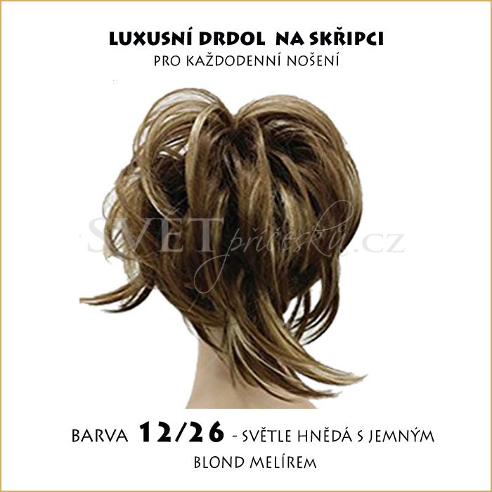 Luxusní drdol na skřipci - příčesek - Barva: #613 - plavá blond