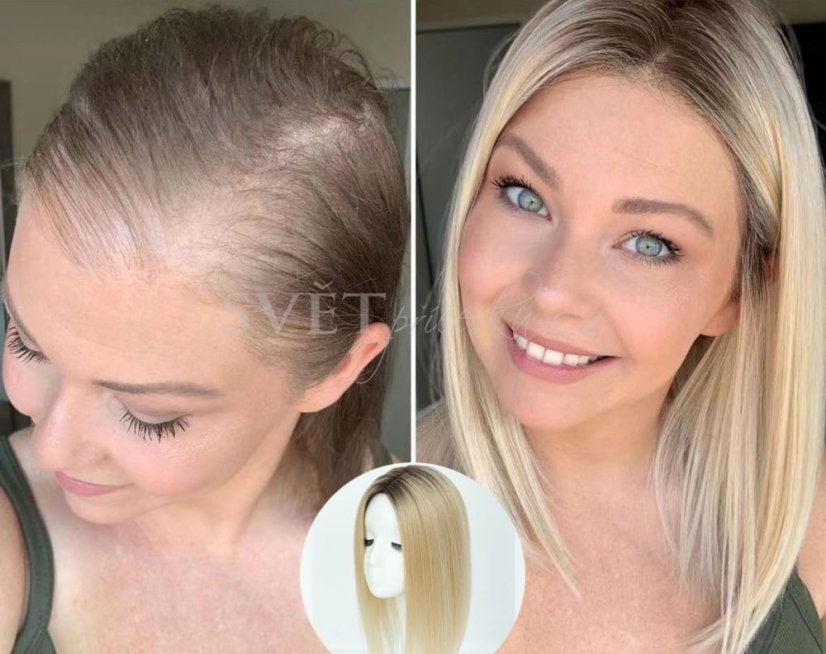 Bohaté tupé dlouhé pravé vlasy - model