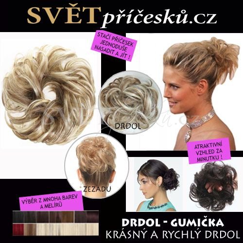 Drdol jako gumička - příčesek - mnoho barev a melírů - Barva: #99 - bordó