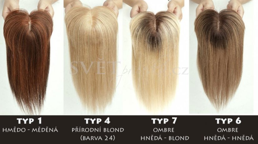 Luxusní tupé - vzorník barev