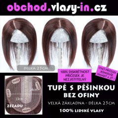 Tupé příčesek bez ofinky - delší vlasy