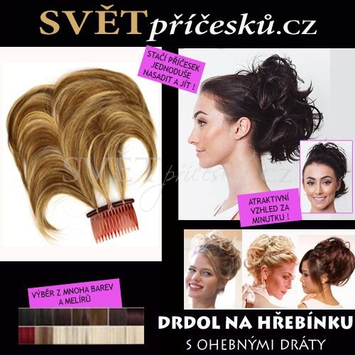 Variabilní drdol na hřebínku k vytvoření mnoha vzhledů - Barva: #30 - měděná