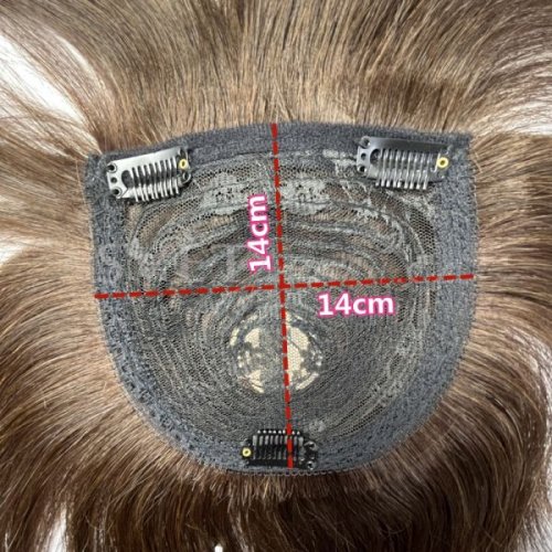 Krátké dámské tupé se širokou základnou z pravých vlasů - příčesek