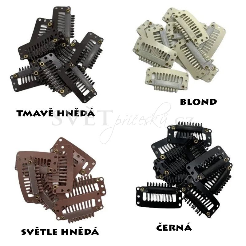 Clip in sponka - vzorník - přehled barev