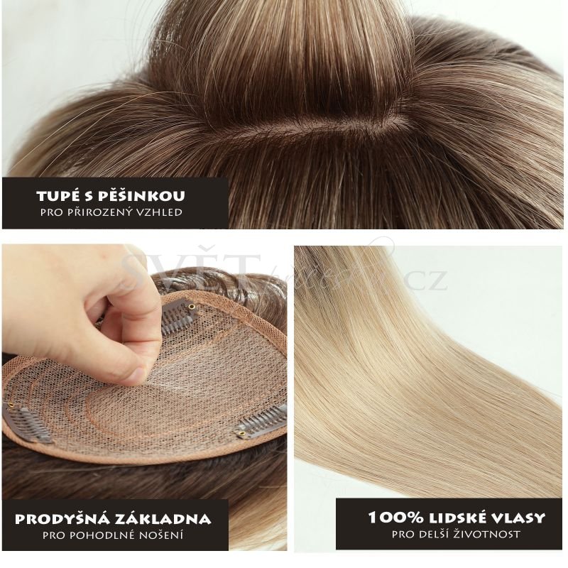 Luxusní tupé pro dlouhé vlasy - velká základna