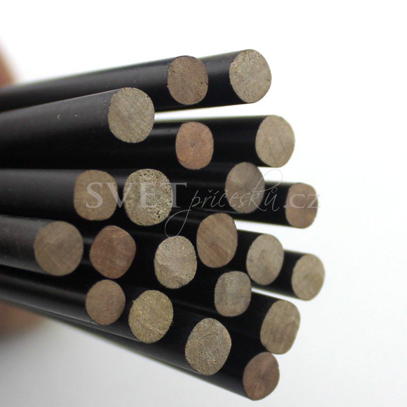 Vlasová jehlice - tyčinka - dřevěná - Barva: #1 - černá jako uhel