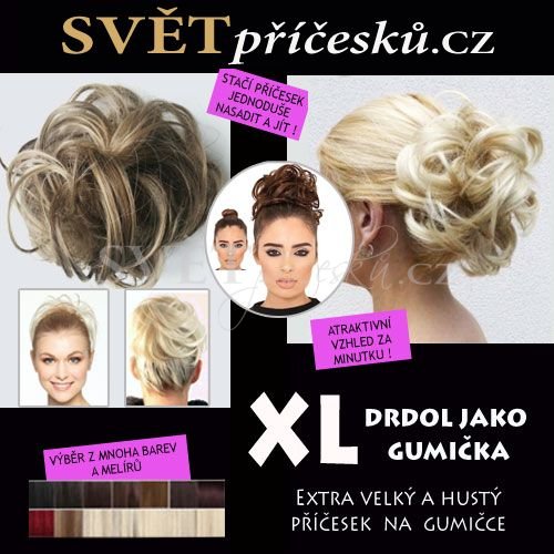XL drdol jako gumička - extra velký a hustý příčesek - Barva: #33 - rudohnědá