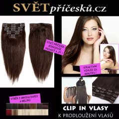 Clip in sada k prodloužení vlasů - 40cm, 75g - mnoho barev