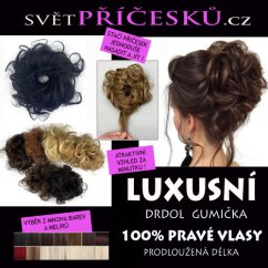 Luxusní velký drdol příčesek z pravých vlasů