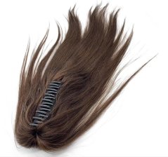 Příčesek rovný culík na skřipci z pravých vlasů - hnědá 4