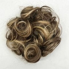 Luxusní velký drdol příčesek z pravých vlasů - melír blond hnědá(4/613)