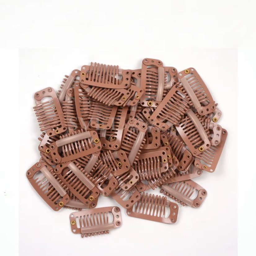 Clip in sponka - světle hnědá