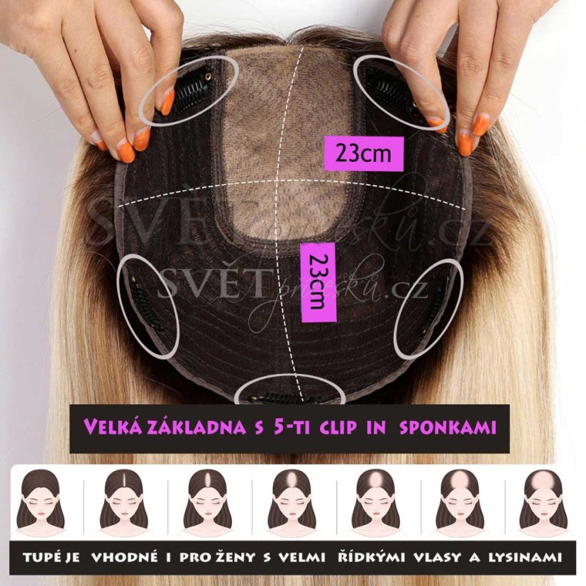 Bohaté tupé dlouhé pravé vlasy - zezadu - 5 clip in sponek