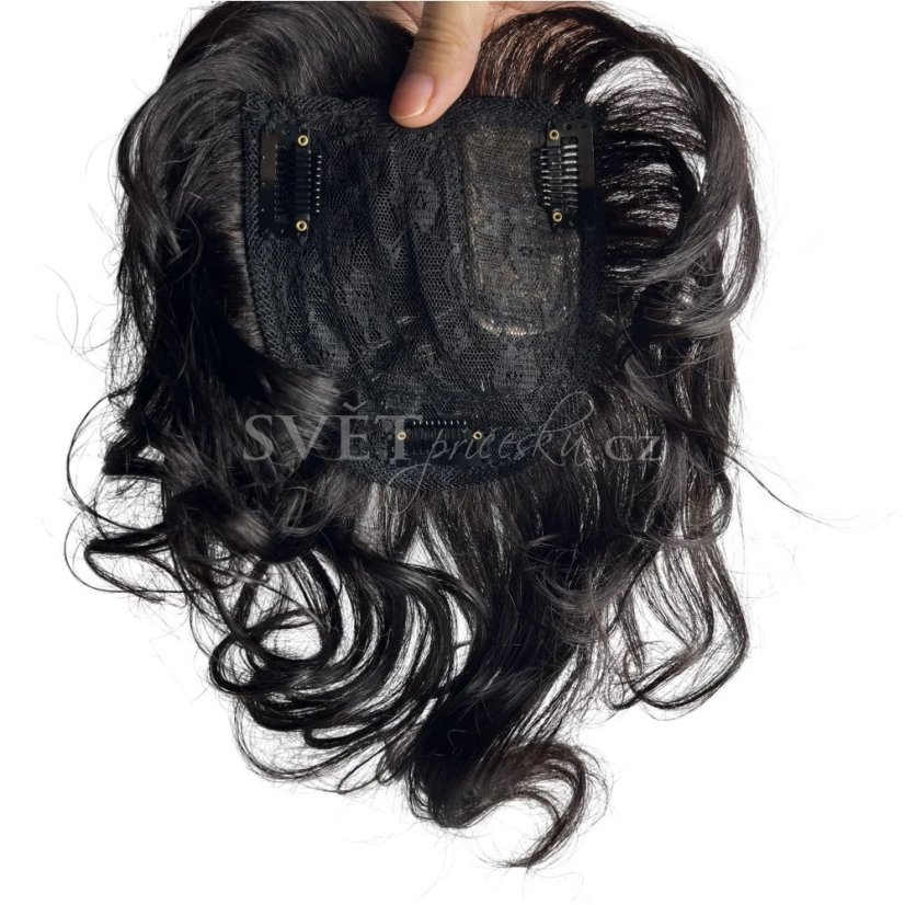 Tupé topper zezadu - vlnité vlasy - délka 25cm - barva 1B