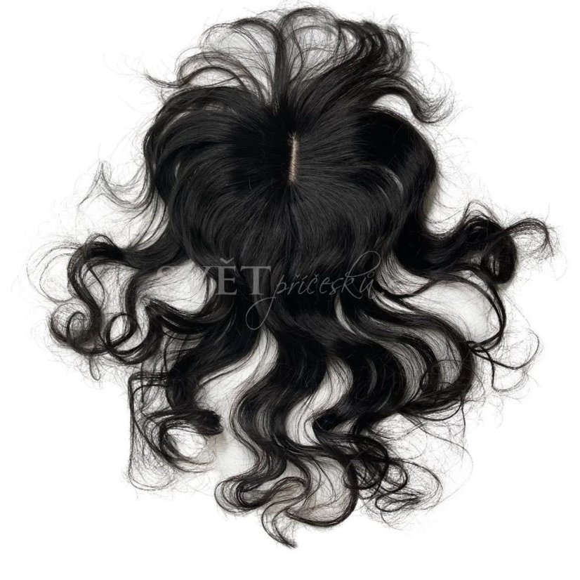 Tupé topper vlnité vlasy - délka 35cm - barva 1B