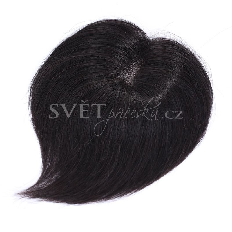 Profi lehké tupé příčesek z pravých vlasů - 6x9cm - 25cm - Barva lidské: 99 - bordó