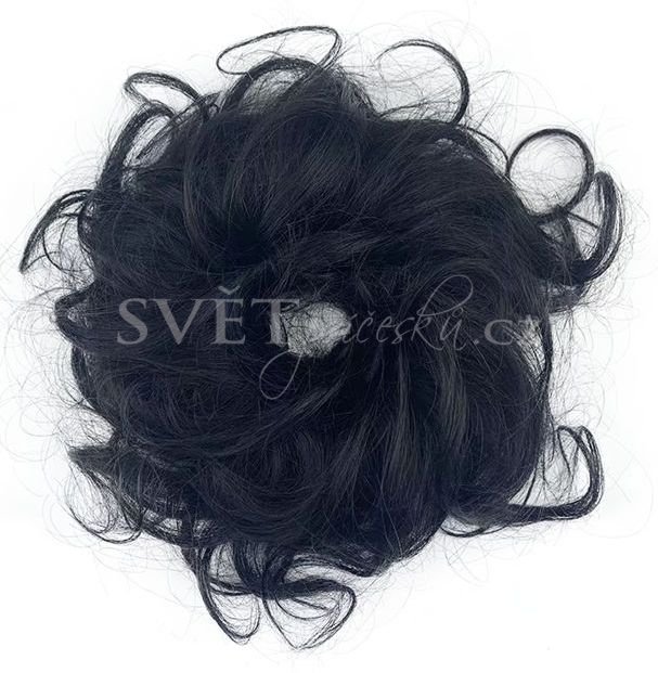 Luxusní velký drdol příčesek z pravých vlasů - černá(1)