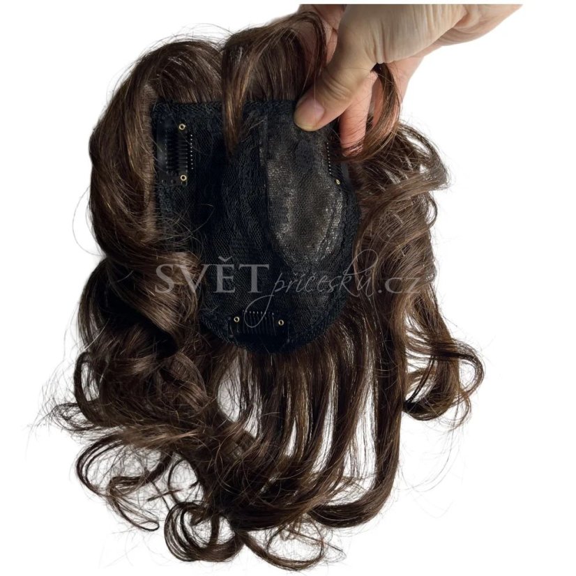 Tupé topper zezadu - vlnité vlasy - délka 25cm - barva 2